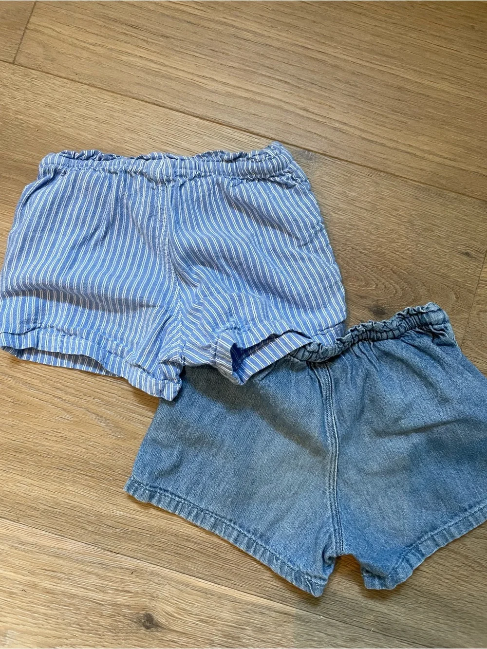 Old Navy Blue Denim and Light Blue Striped Girls Shorts